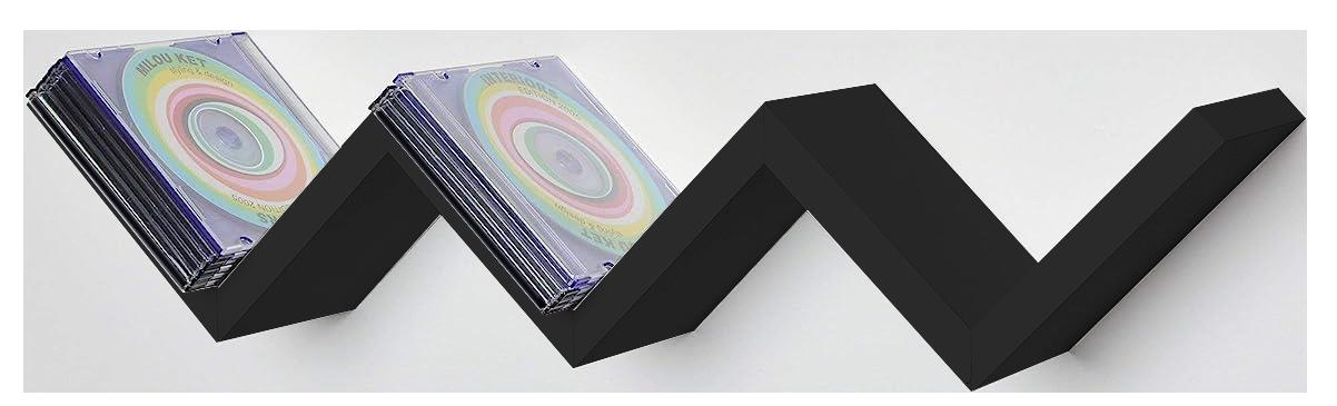 MAURY'S MENSOLA ZIG ZAG DIMENSIONI 59X12X12 CM IN COLORE NERO