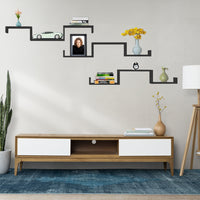 MAURY'S SET 3 MENSOLE LINEARI IN DIFFERENTI DIMENSIONI CON FINITURA NERA