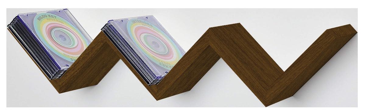 MAURY'S MENSOLA ZIG ZAG DIMENSIONI 59X12X12 CM IN COLORE NOCE