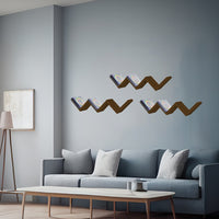 MAURY'S MENSOLA ZIG ZAG DIMENSIONI 59X12X12 CM IN COLORE NOCE