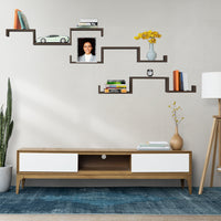 MAURY'S SET 3 MENSOLE LINEARI IN DIFFERENTI DIMENSIONI CON FINITURA NOCE