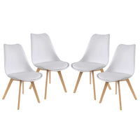 SEDIA IMBOTTITA STOCCOLMA CON GAMBE IN LEGNO 54X48X83 CM COLORE BIANCO