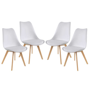 SEDIA IMBOTTITA STOCCOLMA CON GAMBE IN LEGNO 54X48X83 CM COLORE BIANCO