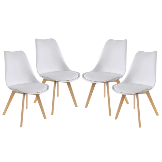 SEDIA IMBOTTITA STOCCOLMA CON GAMBE IN LEGNO 54X48X83 CM COLORE BIANCO