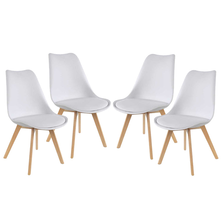 SEDIA IMBOTTITA STOCCOLMA CON GAMBE IN LEGNO 54X48X83 CM COLORE BIANCO