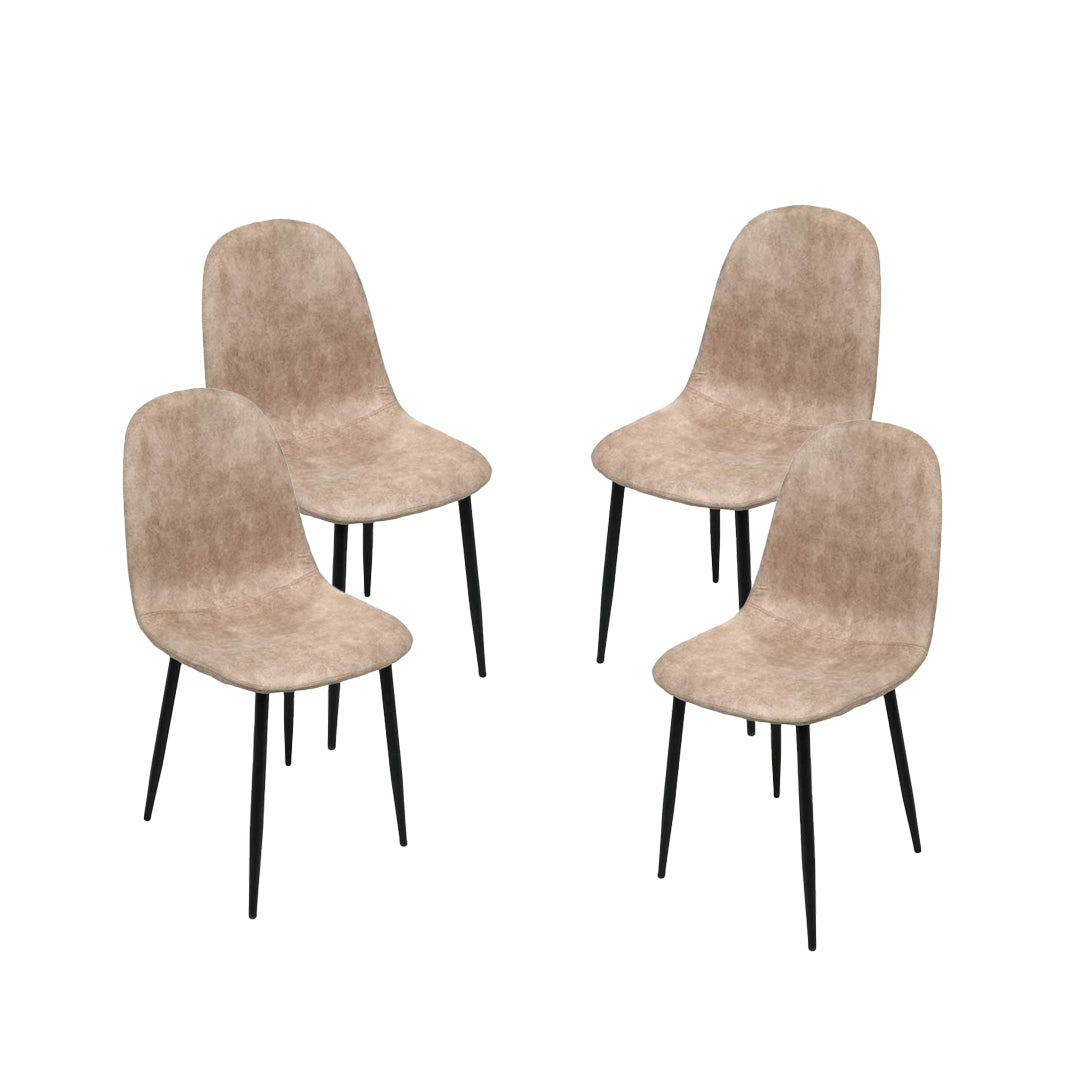 MAURY'S SET 4 SEDIE IMBOTTITE IN TESSUTO TECNICO 52X44C88 CM COLORE BEIGE