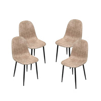 MAURY'S SET 4 SEDIE IMBOTTITE IN TESSUTO TECNICO 52X44C88 CM COLORE BEIGE