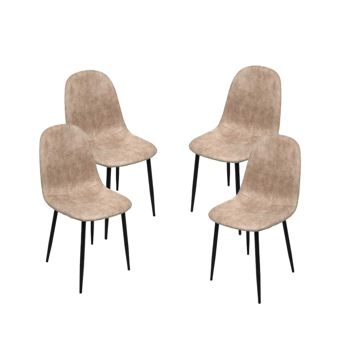 MAURY'S SET 4 SEDIE IMBOTTITE IN TESSUTO TECNICO 52X44C88 CM COLORE BEIGE