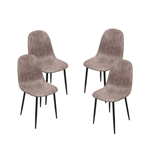 MAURY'S SET DA 4 SEDIE IMBOTTITE IN TESSUTO TECNICO 52X44C88 CM COLORE TORTORA