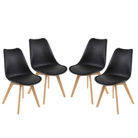 SEDIA IMBOTTITA STOCCOLMA CON GAMBE IN LEGNO 54X48X83 CM COLORE NERO