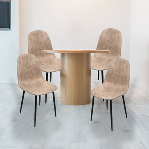 MAURY'S SET 4 SEDIE IMBOTTITE IN TESSUTO TECNICO 52X44C88 CM COLORE BEIGE