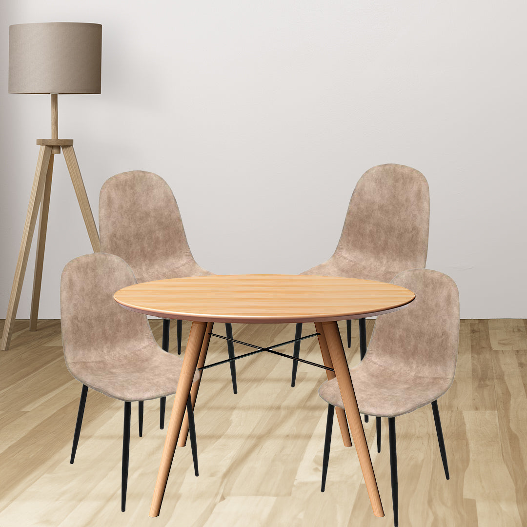 MAURY'S SET 4 SEDIE IMBOTTITE IN TESSUTO TECNICO 52X44C88 CM COLORE BEIGE