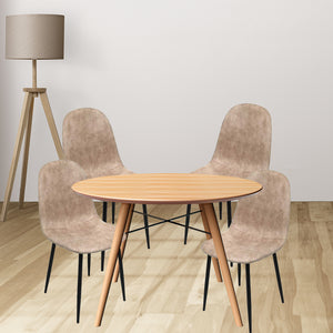 MAURY'S SET 4 SEDIE IMBOTTITE IN TESSUTO TECNICO 52X44C88 CM COLORE BEIGE