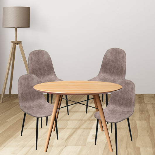 MAURY'S SET DA 4 SEDIE IMBOTTITE IN TESSUTO TECNICO 52X44C88 CM COLORE TORTORA