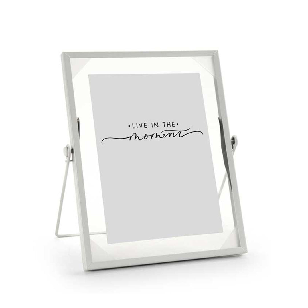 PORTAFOTO VERTICALE DA TAVOLO IN METALLO 20X25 CM IN COLORE BIANCO