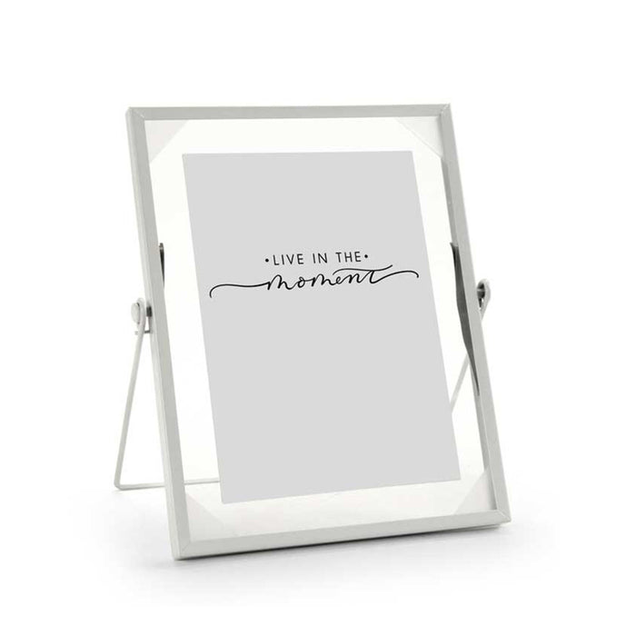 PORTAFOTO VERTICALE DA TAVOLO IN METALLO 20X25 CM IN COLORE BIANCO