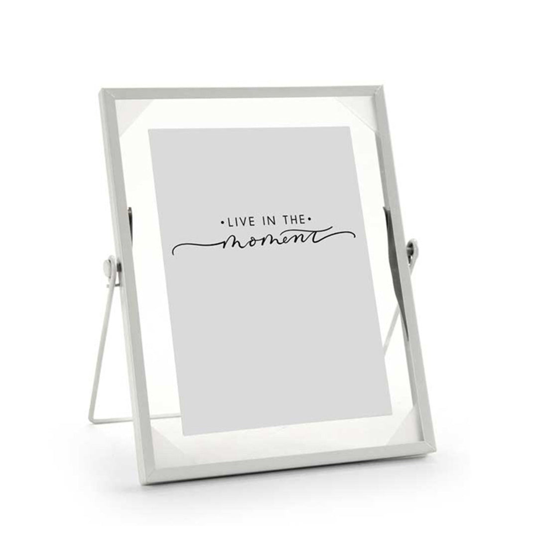 PORTAFOTO VERTICALE DA TAVOLO IN METALLO 13X18 CM IN COLORE BIANCO