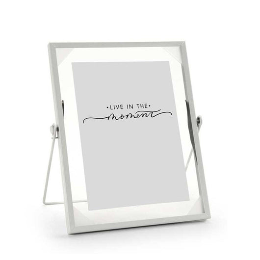 PORTAFOTO VERTICALE DA TAVOLO IN METALLO 13X18 CM IN COLORE BIANCO