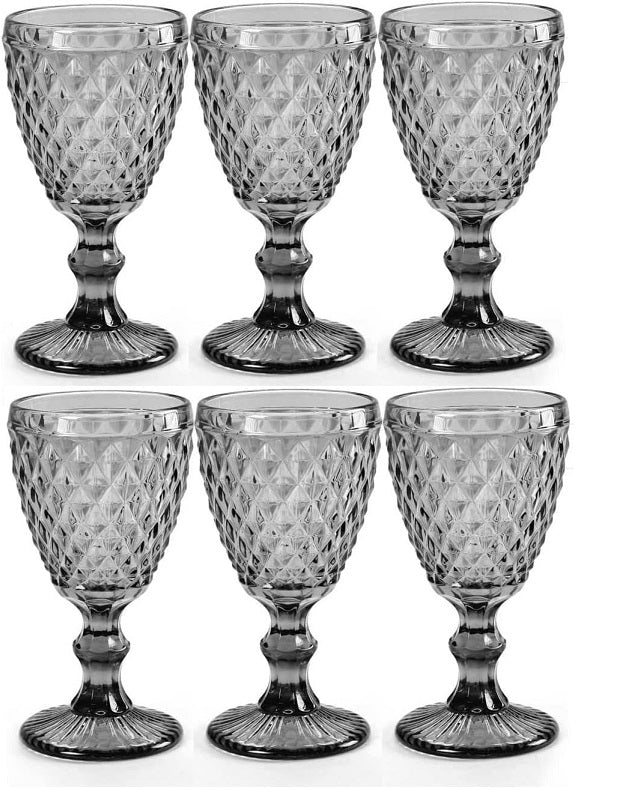 SET 6 CALICI DIAMANTE DA 210 CC IN COLORE GRIGIO