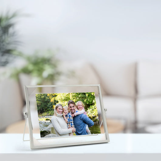 PORTAFOTO ORIZZONTALE DA TAVOLO IN METALLO 18X13 CM IN COLORE BIANCO