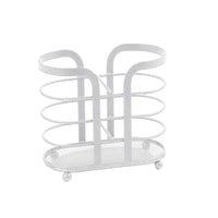 PORTABICCHIERI IN METALLO 16X8X15 CM IN COLORE BIANCO