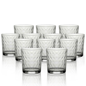 SET DI 12 BICCHIERI MODELLO ZIG ZAG REALIZZATI IN VETRO PER ACQUA CAPIENZA DA 250 ML