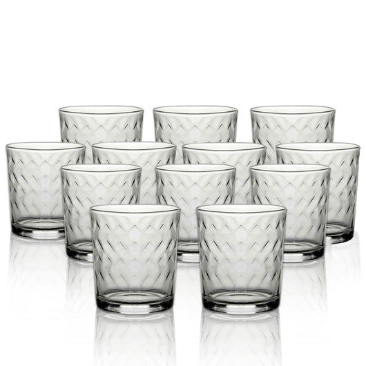 SET DI 12 BICCHIERI MODELLO ZIG ZAG REALIZZATI IN VETRO PER ACQUA CAPIENZA DA 250 ML