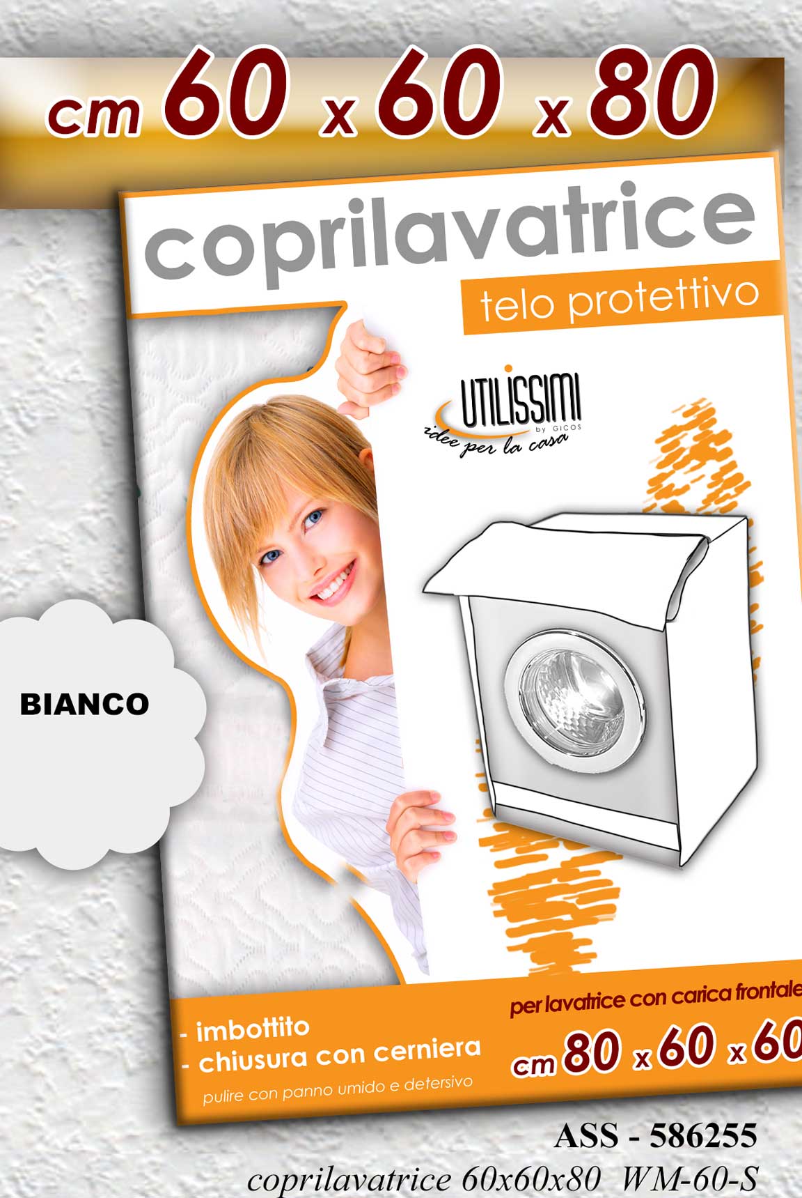 MAURY'S COPRILAVATRICE IN TESSUTO 60X60X80CM IN COLORE BIANCO