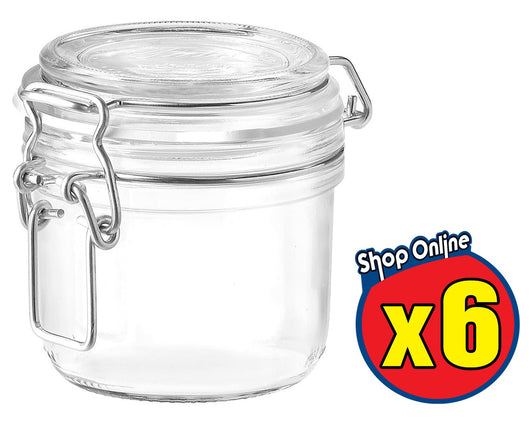 6 PZ BORMIOLI FIDO VASOIN VETRO CON TAPPO ERMETICO 200 CC