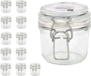 KIT 12 PZ BORMIOLI FIDO VASO IN VETRO CON TAPPO ERMETICO 200 CC