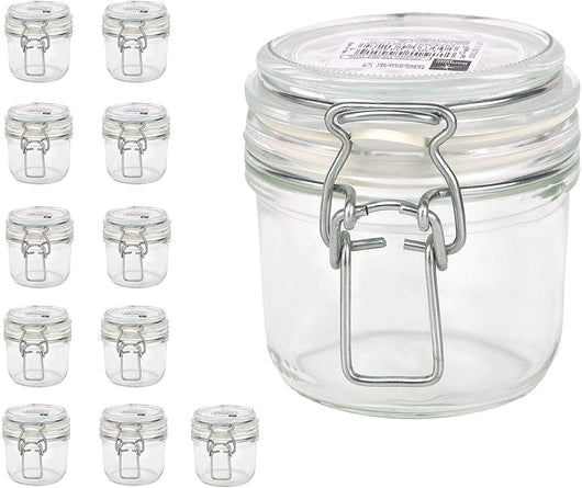 KIT 12 PZ BORMIOLI FIDO VASO IN VETRO CON TAPPO ERMETICO 200 CC