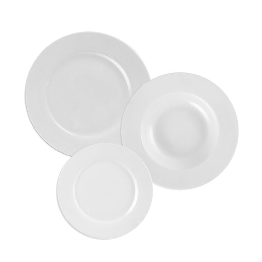 MA MAISON GEMMA SET 18 PIATTI BIANCHI IN PORCELLANA 6 PZ PIANI 6 PZ FONDI 6 PZ DA FRUTTA