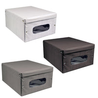 SET DA 6 SCATOLE BIANCHERIA WOODY 48X36X19 CM COLORAZIONE ASSORTITA