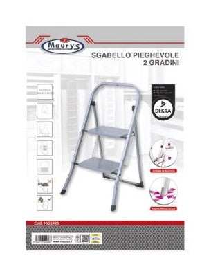 MAURY'S SGABELLO SCALA PIEGHEVOLE A 2 GRADINI