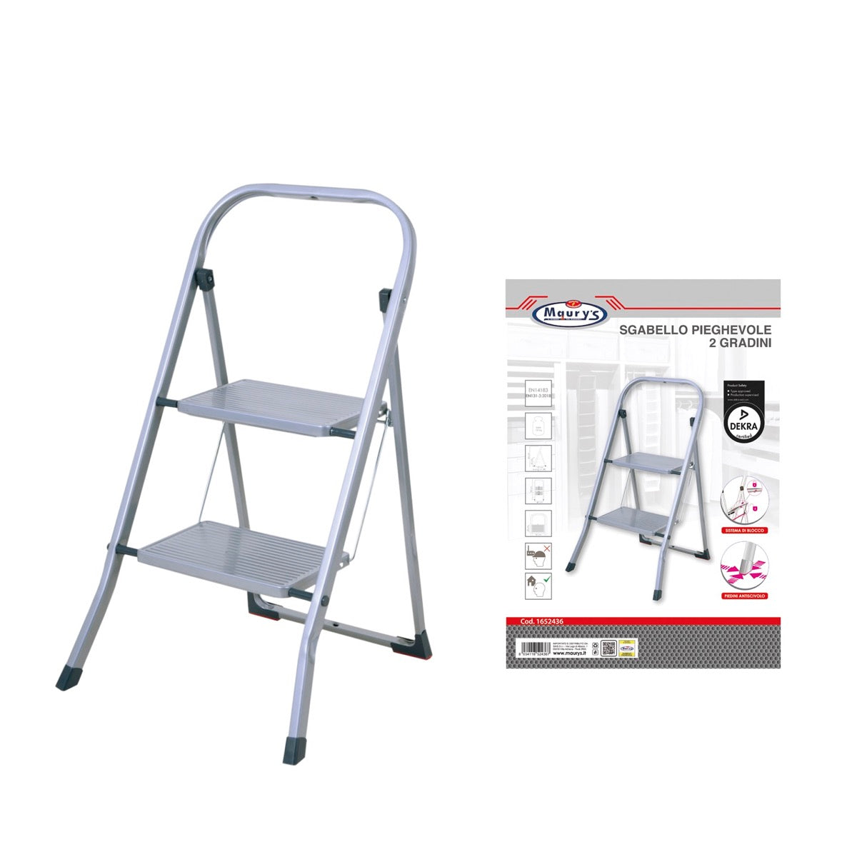 MAURY'S SGABELLO SCALA PIEGHEVOLE A 2 GRADINI