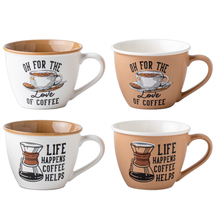 MAURY'S SET 4 TAZZE DEISGN CAFFE DA 550 CC IN DISEGNO ASSORTITO