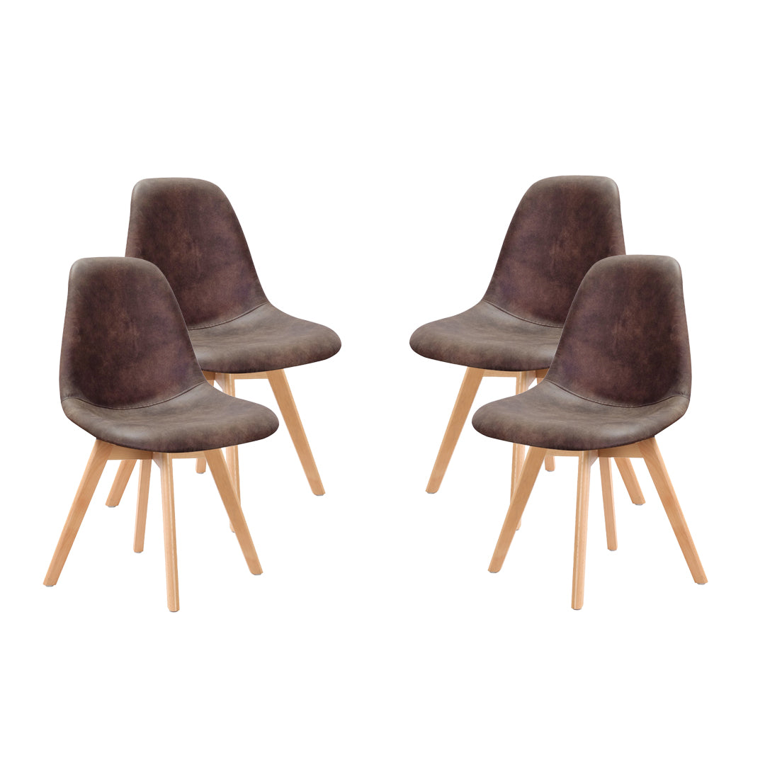 MAURY'S SET 4 SEDIE DA ARREDO CON GAMBE IN LEGNO DI COLORE BROWN