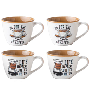 MAURY'S SET 4 TAZZE DEISGN CAFFE DA 550 CC IN DISEGNO ASSORTITO