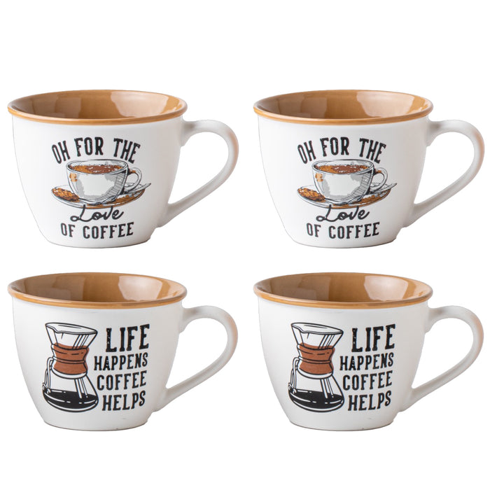 MAURY'S SET 4 TAZZE DEISGN CAFFE DA 550 CC IN DISEGNO ASSORTITO