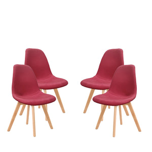 MAURY'S SET 4 SEDIA DA ARREDO CON GAMBE IN LEGNO DI COLORE RED