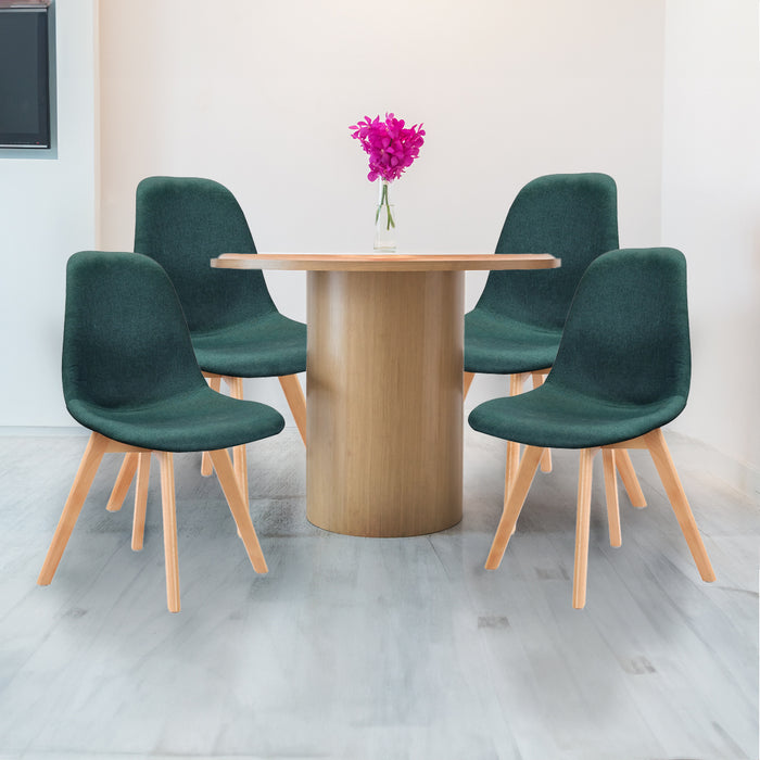 MAURY'S SET 4 SEDIE DA ARREDO CON GAMBE IN LEGNO DI COLORE GREEN