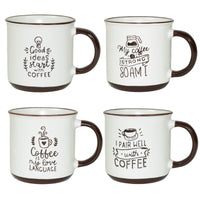 MAURY'S CLASS SET 4 TAZZE DA CAPPUCCINO CAPIENZA 430 CC IN DECORO ASSORTITO