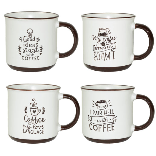 MAURY'S CLASS SET 4 TAZZE DA CAPPUCCINO CAPIENZA 430 CC IN DECORO ASSORTITO