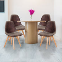 MAURY'S SET 4 SEDIE DA ARREDO CON GAMBE IN LEGNO DI COLORE BROWN