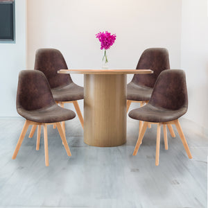 MAURY'S SET 4 SEDIE DA ARREDO CON GAMBE IN LEGNO DI COLORE BROWN