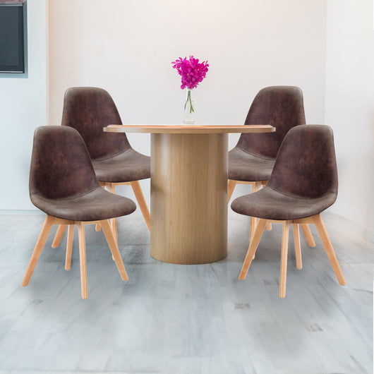 MAURY'S SET 4 SEDIE DA ARREDO CON GAMBE IN LEGNO DI COLORE BROWN