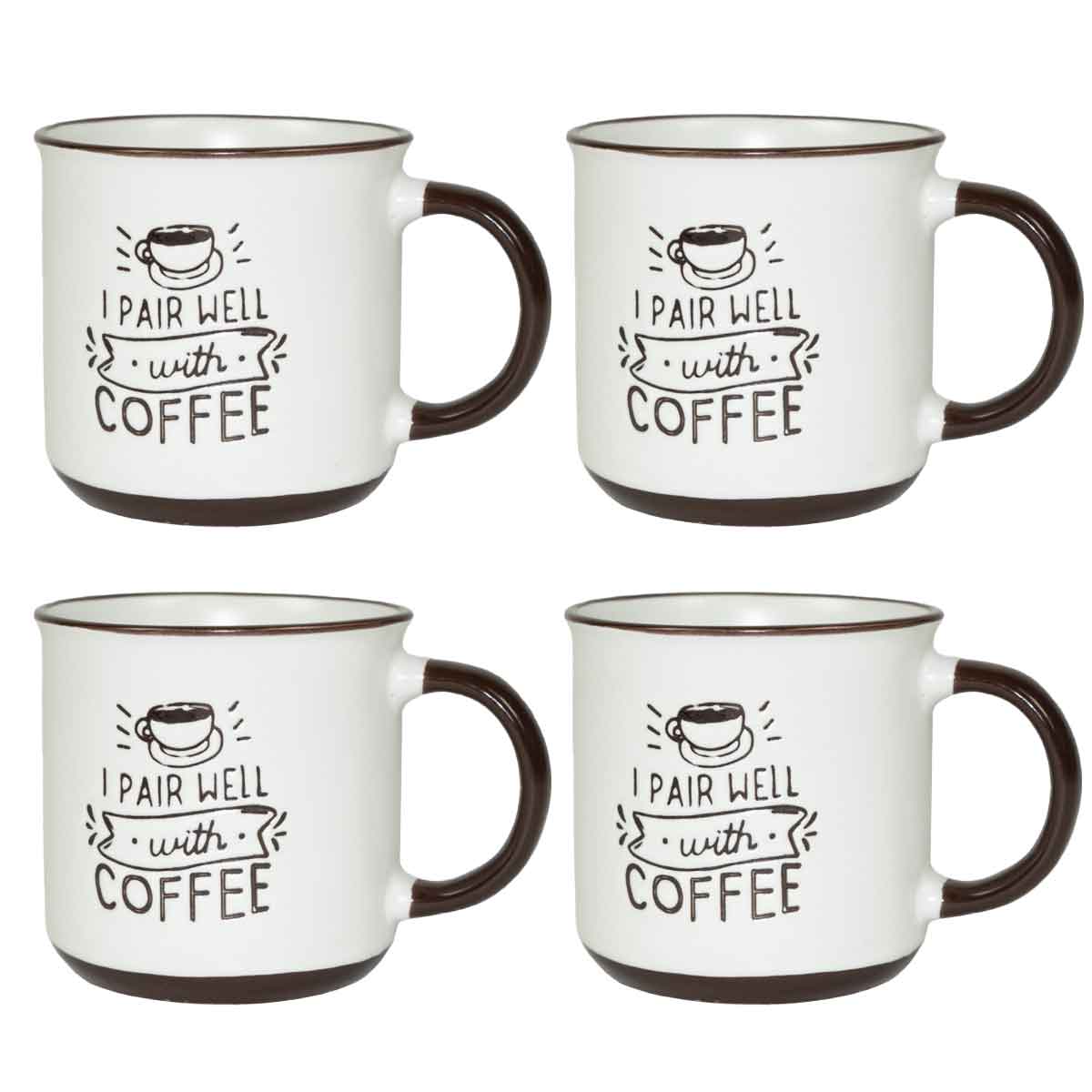 MAURY'S CLASS SET 4 TAZZE DA CAPPUCCINO CAPIENZA 430 CC IN DECORO ASSORTITO