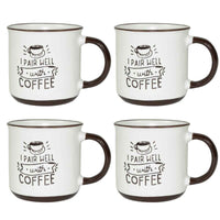 MAURY'S CLASS SET 4 TAZZE DA CAPPUCCINO CAPIENZA 430 CC IN DECORO ASSORTITO