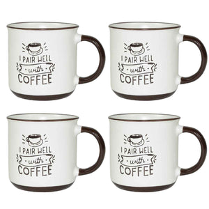 MAURY'S CLASS SET 4 TAZZE DA CAPPUCCINO CAPIENZA 430 CC IN DECORO ASSORTITO