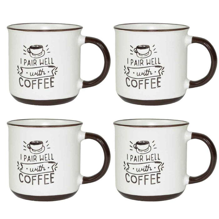 MAURY'S CLASS SET 4 TAZZE DA CAPPUCCINO CAPIENZA 430 CC IN DECORO ASSORTITO